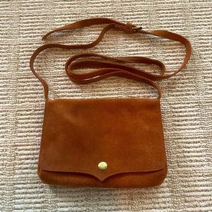 Suede crossbody purse